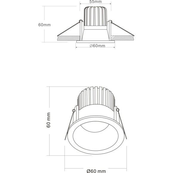 Встраиваемый светильник Technical DL034-01-06W3K-B