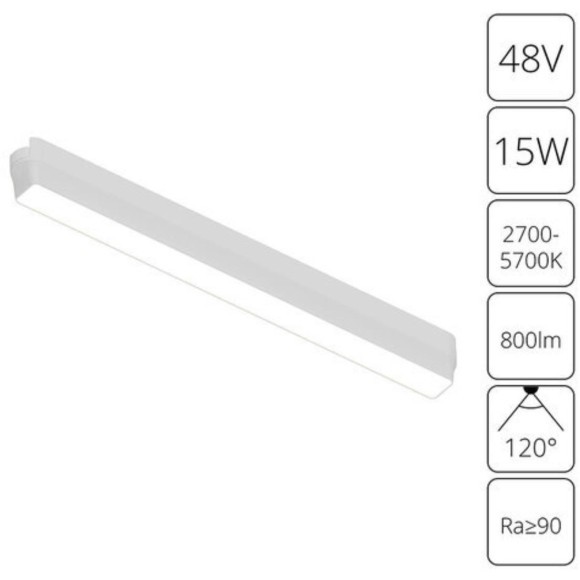 A2968PL-1WH Трековый магнитный светодиодный SMART (TUYA, Алиса, Bluetooth, Wi-Fi) светильник Arte Lamp Rapid 48V CRI90+ 2700-6000К 800Лм 120° 15Вт A2968PL-1WH Трековый магнитный светодиодный SMART (TUYA, Алиса, Bluetooth, Wi-Fi) светильник Arte Lamp Rapid 48V CRI90+ 2700-6000К 800Лм 120° 15Вт