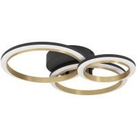 901224 Светодиод потолочн свет-к CALLIERA, 20W(LED), 490x445, димм., сталь, пластик, черный, латунь/