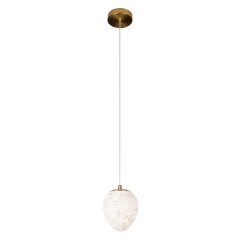 10531E LOFT IT FIONORA Подвесной светильник с бежевым плафоном из алебастра, латунным основанием, 1 × G9 до 40 Вт, IP20