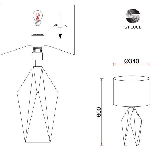 SL1004.904.01 Прикроватная лампа ST-Luce Серебристый/Черный E27 1*40W MARIONI