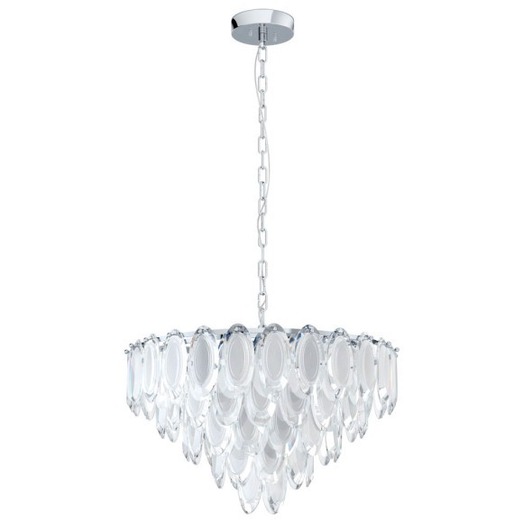 39724 CARVARIO Подвесной светильник с 10 лампами E14, 400Вт, хромированный, стекло