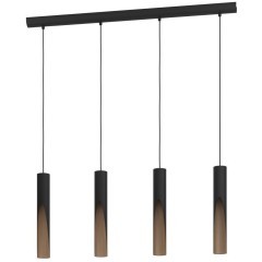 900875 Подвес BARBOTTO, GU10 4X4,5W(LED), L925, B60, H1100, сталь, дерево, черный, коричневый 900875 Подвес BARBOTTO, GU10 4X4,5W(LED), L925, B60, H1100, сталь, дерево, черный, коричневый