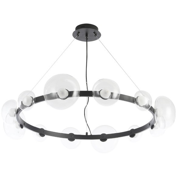 Люстра Crystal Lux BOSQUE SP12 BLACK/TRANSPARENT