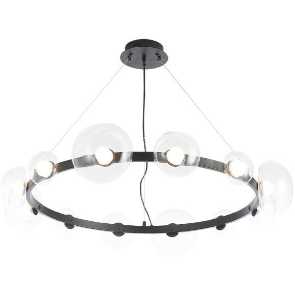 Люстра Crystal Lux BOSQUE SP12 BLACK/TRANSPARENT