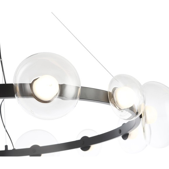 Люстра Crystal Lux BOSQUE SP12 BLACK/TRANSPARENT