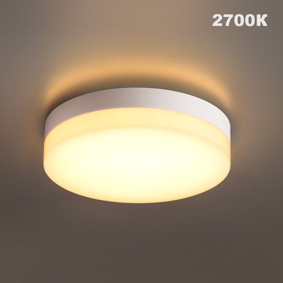 Novotech OPAL STREET 359726 Уличный настенно-потолочный LED-светильник, 12/15/18Вт, до 1890Лм, CCT перекл. цветовой температуры внутри корпуса 2700/3200/4000К, угол 120°, CRI90, 180-265В, IP65, белый поликарбонат, диаметр 204 мм, высота 45 мм