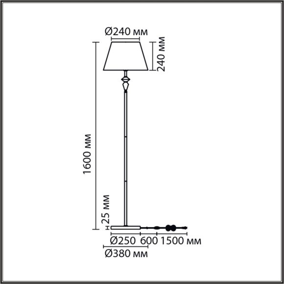 Торшер Е27 1*60W Lumion VERMONT 8274/1F