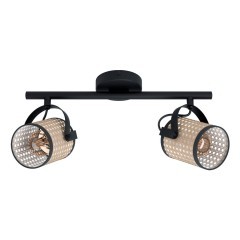 43494 Спот RUSCOMB регул., 2х10W (E27), L440, H175, А285, сталь, черный/бумага, пластик, натуральный 43494 Спот RUSCOMB регул., 2х10W (E27), L440, H175, А285, сталь, черный/бумага, пластик, натуральный
