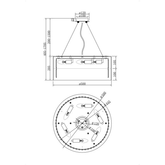 Подвесная люстра хрустальная Wonderland MOD313PL-06G