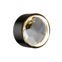7174/5WL Odeon Light SPILLA Настенный светильник чёрный с хрустальным рассеивателем, LED 5 Вт, 3000 К, 400 Лм, CRI≥90, IP20, 220 В