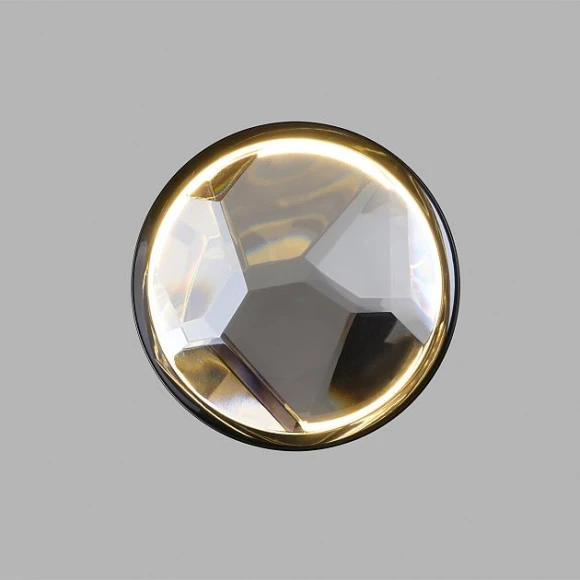 7174/5WL Odeon Light SPILLA Настенный светильник чёрный с хрустальным рассеивателем, LED 5 Вт, 3000 К, 400 Лм, CRI≥90, IP20, 220 В