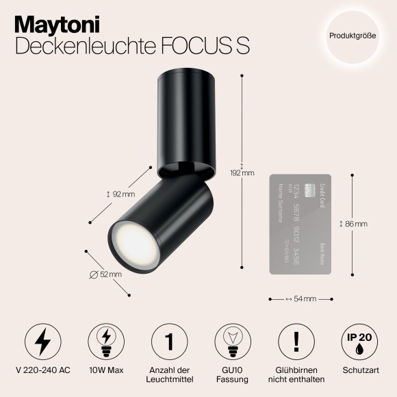 Накладной потолочный светильник Maytoni C051CL-01B Focus S под лампу 1xGU10 10W Накладной потолочный светильник Maytoni C051CL-01B Focus S под лампу 1xGU10 10W