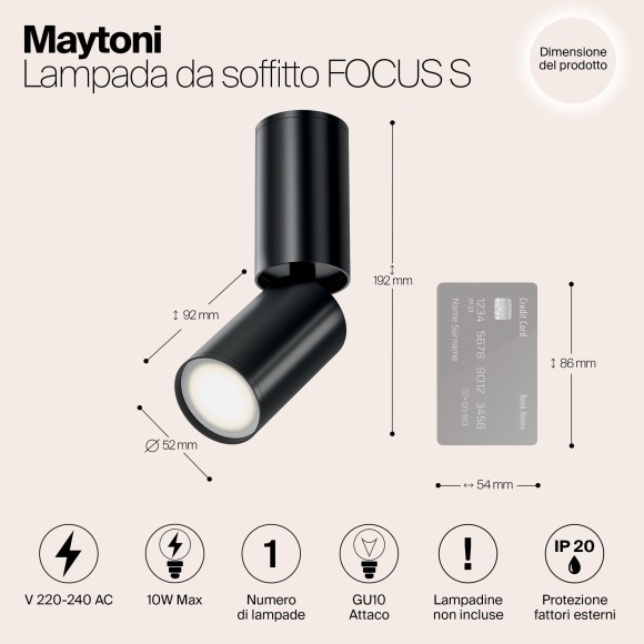 Накладной потолочный светильник Maytoni C051CL-01B Focus S под лампу 1xGU10 10W Накладной потолочный светильник Maytoni C051CL-01B Focus S под лампу 1xGU10 10W