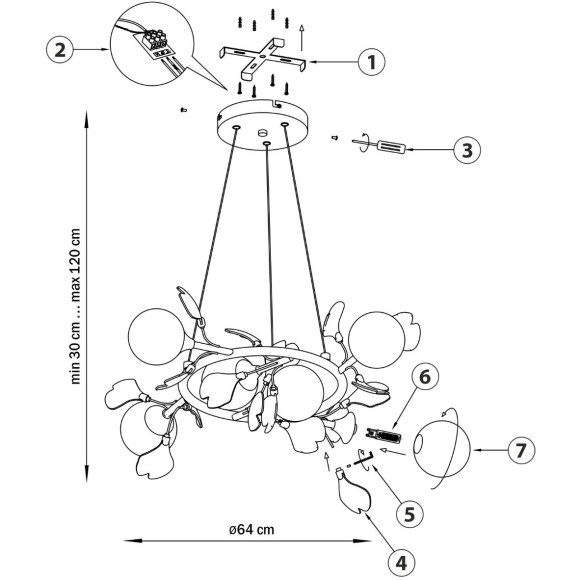 Люстра подвесная Ceramo BW Lightstar 799067 Люстра подвесная Ceramo BW Lightstar 799067