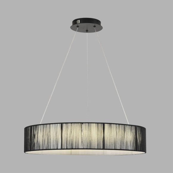8371/40L Люстра подвесная с черным текстильным плафоном и ступенчатой сменой цветности LED 40Вт 2327Лм 3000;4000;6000K 220V LUMION KAVA