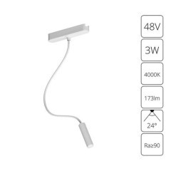 A6162PL-1WH Трековый магнитный светодиодный светильник Arte Lamp Rapid 48V CRI90+ 4000К 173Лм 24° 3Вт A6162PL-1WH Трековый магнитный светодиодный светильник Arte Lamp Rapid 48V CRI90+ 4000К 173Лм 24° 3Вт