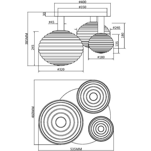 Потолочный светильник Maytoni MOD268CL-03G