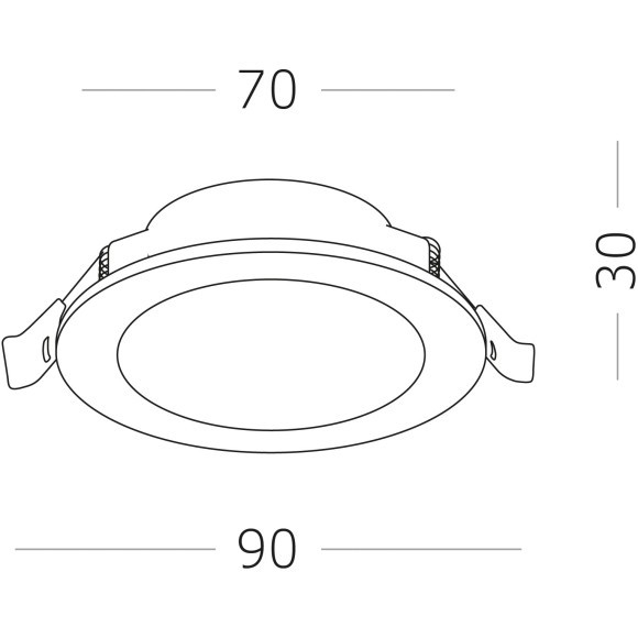 ST210.538.06 Св-к встр. Белый LED 1*6W 3000K 480Lm Ra80 110° IP20 D90xH30 220-240V Встраиваемые светильники