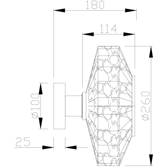 2198/00/01CW Stilfort Acordy (Акорди) Бронзовый настенный светильник с прозрачным стеклянным плафоном E27 на 1 лампу