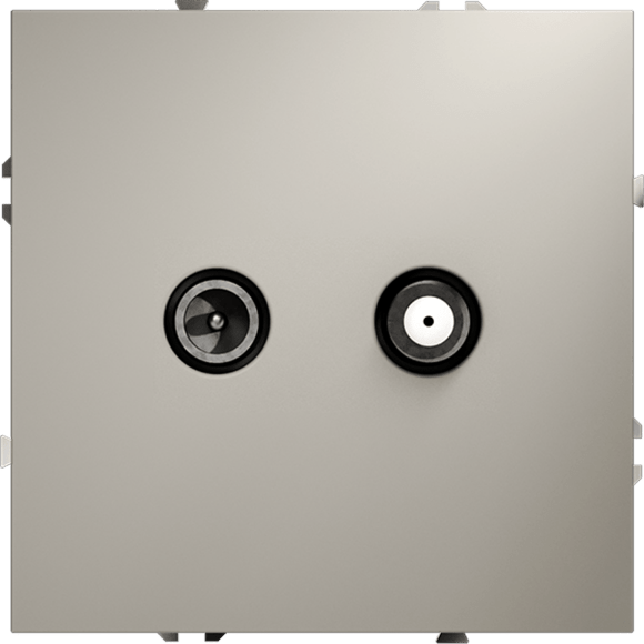 Розетка телевизионная встраиваемая VOLTUM S70 оконечная TV+SAT, (кашемир)