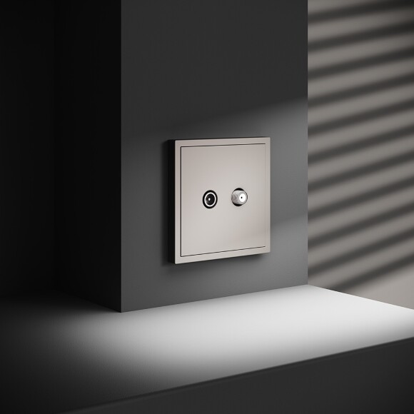 Розетка телевизионная встраиваемая VOLTUM S70 оконечная TV+SAT, (кашемир)