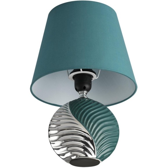 8139/1T MODERNI LN25 бирюзовый/серебро, керамика/текстиль Настольная лампа Е27 1*60W 220V TAPALA