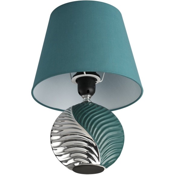 8139/1T MODERNI LN25 бирюзовый/серебро, керамика/текстиль Настольная лампа Е27 1*60W 220V TAPALA