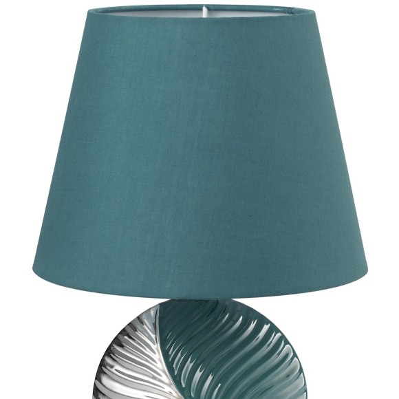 8139/1T MODERNI LN25 бирюзовый/серебро, керамика/текстиль Настольная лампа Е27 1*60W 220V TAPALA