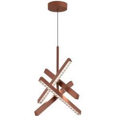 SL1018.613.04 Светильник подвесной ST-Luce терракотовый/прозрачный LED 4*43W 4000K EUCLIDICS