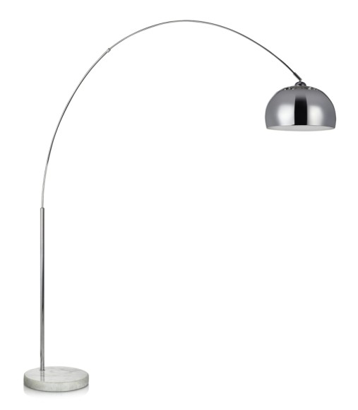 LSP-0637 Lussole MARBLE торшер с металлическим основанием с камнем и хромированным металлическим плафоном, E27, 1 × 60 Вт, IP20, 220 В