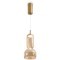Freya Ore FR5636PL-L6AM1 Одинарный подвесной LED-светильник в стиле модерн, 6 Вт, 3000К, CRI 80, 300 лм, 120°, 220В, диаметр 130 мм, высота 470 - 2350 мм, основанием металл цвета латунь, плафон янтарное стекло