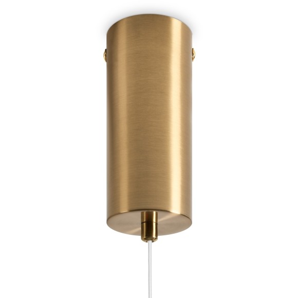 Freya Ore FR5636PL-L6AM1 Одинарный подвесной LED-светильник в стиле модерн, 6 Вт, 3000К, CRI 80, 300 лм, 120°, 220В, диаметр 130 мм, высота 470 - 2350 мм, основанием металл цвета латунь, плафон янтарное стекло