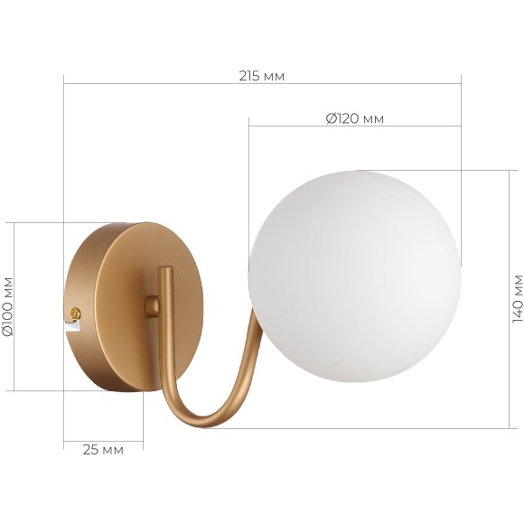 SLE220601-01 Светильник настенный Золотистый/Белый E14 1*40W CALABRIA SLE220601-01 Светильник настенный Золотистый/Белый E14 1*40W CALABRIA