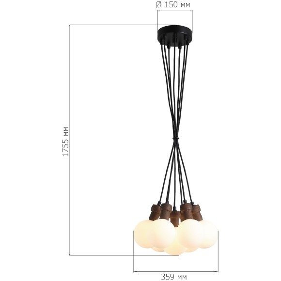 SL6226.403.07 Светильник подвесной ST-Luce Черный/Белый G9 7*5W 4000K CORK