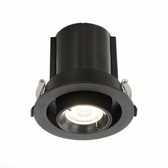 ST702.348.12 Св-к встр. Черный LED 1*12W 4000K 900Lm Ra80 24° IP20 D90xH92 180-240V Встраиваемые светильники