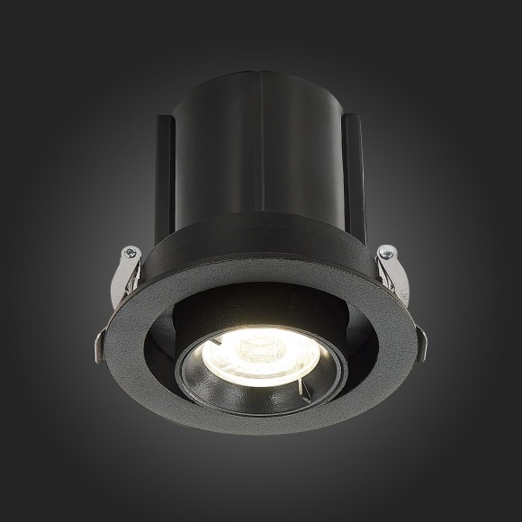 ST702.348.12 Св-к встр. Черный LED 1*12W 4000K 900Lm Ra80 24° IP20 D90xH92 180-240V Встраиваемые светильники