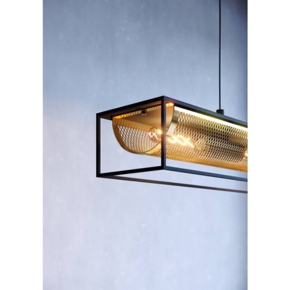 43788 Люстра NOHALES, 4X40W (E27), L1120, B170, H1500, сталь, черный, латунь