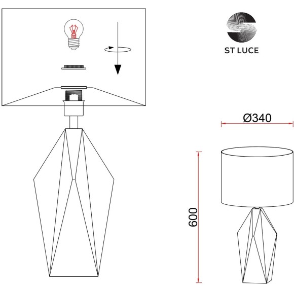 SL1004.204.01 Прикроватная лампа ST-Luce Золотистый/Черный E27 1*40W MARIONI SL1004.204.01 Прикроватная лампа ST-Luce Золотистый/Черный E27 1*40W MARIONI