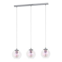 901919 ARISCANI 2 Подвесной светильник с 3 лампами E27, 180Вт, хромированный, разноцветное стекло