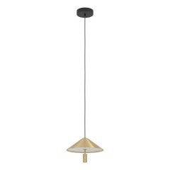 390271 Подвесной светильник (люстра) PARAGUAY, 1X12W (LED), 3000K, 1360lm, ?270, сталь, черный, матовая латунь/пластик, белый 390271 Подвесной светильник (люстра) PARAGUAY, 1X12W (LED), 3000K, 1360lm, ?270, сталь, черный, матовая латунь/пластик, белый