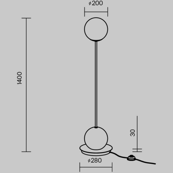 Напольный светильник (торшер) Maytoni MOD427FL-L20B3K