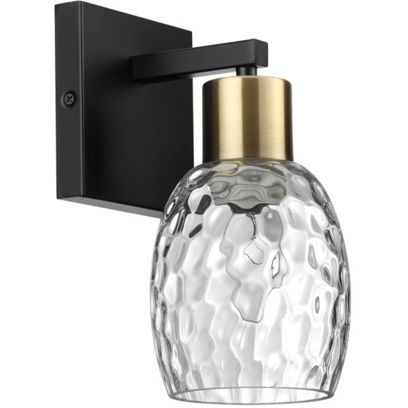 6562/1W MODERNI LN24 черный, золотой/прозрачный/металл/стекло Бра E27 1*40W 220V ICE