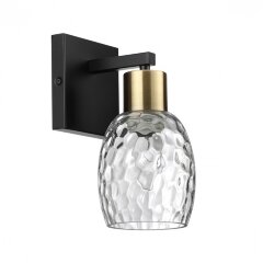 6562/1W MODERNI LN24 черный, золотой/прозрачный/металл/стекло Бра E27 1*40W 220V ICE 6562/1W MODERNI LN24 черный, золотой/прозрачный/металл/стекло Бра E27 1*40W 220V ICE