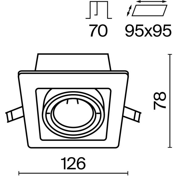 Встраиваемый светильник Maytoni DL008-2-01-B Metal Modern под лампу 1xGU10 50W Встраиваемый светильник Maytoni DL008-2-01-B Metal Modern под лампу 1xGU10 50W