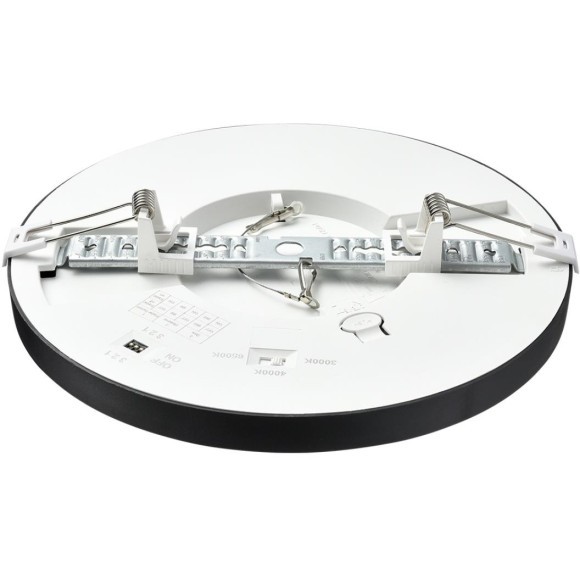 7788/18L Светодиодный тонкий светильник накл/встр. монтажа, датчик движения, мех перекл. цв. температуры, рег. врезного отверстия 18Вт 3000/4000/6500К 1510лм IP44 Sonex NEBULA BLACK