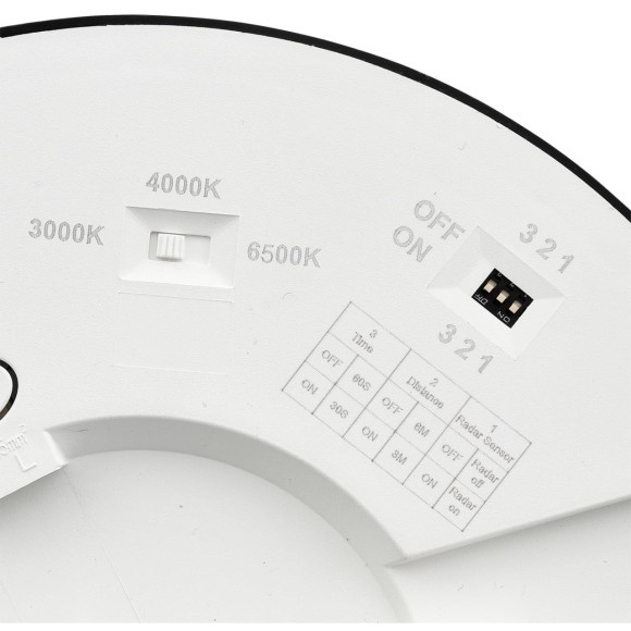 7788/18L Светодиодный тонкий светильник накл/встр. монтажа, датчик движения, мех перекл. цв. температуры, рег. врезного отверстия 18Вт 3000/4000/6500К 1510лм IP44 Sonex NEBULA BLACK