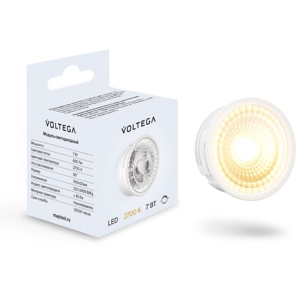 Светодиодный модуль Voltega 7W 2700K DIM 60° 7204 Светодиодный модуль Voltega 7W 2700K DIM 60° 7204