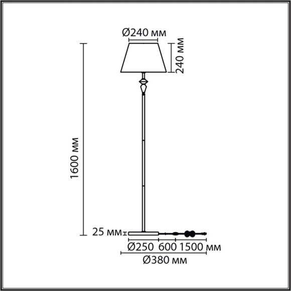 Торшер Е27 1*60W Lumion VERMONT 8275/1F