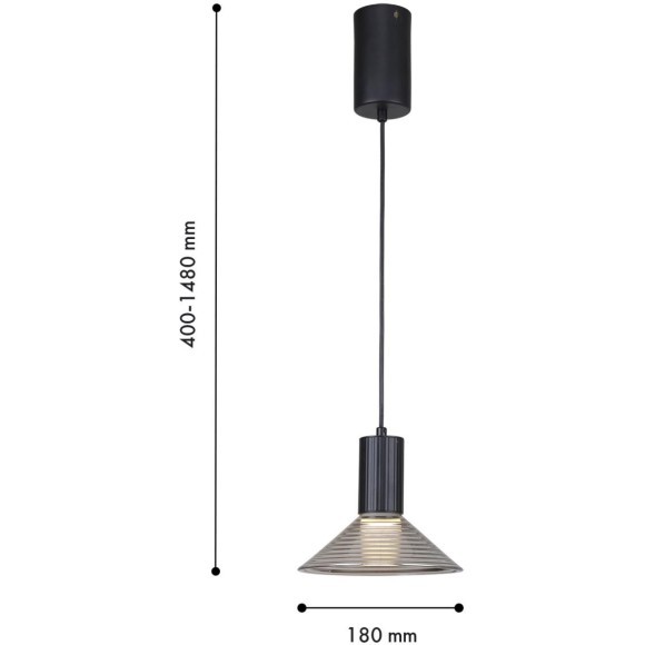 4622-1P, подвес, D180xH400/1480, 1xLEDx6W, 480LM, 3000K, included